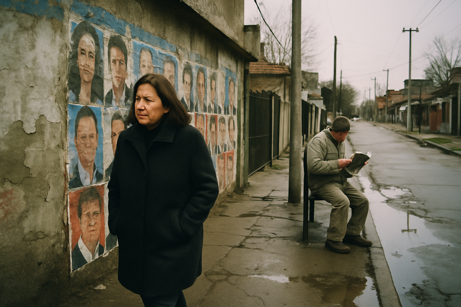 Victoria Villarruel en acto oficial, gesto serio, micrófono al frente